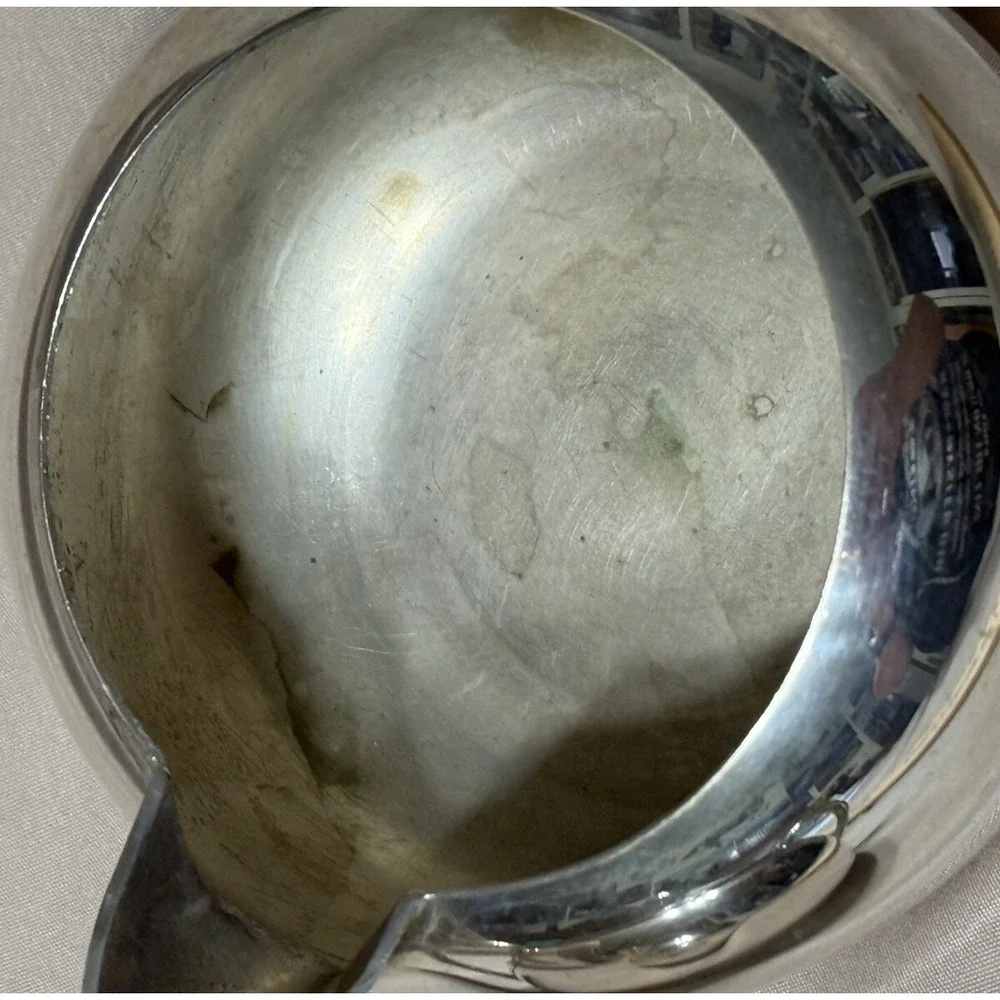 Silver Plated ‎ Sugar Bowl With Top And Creamer Vintage